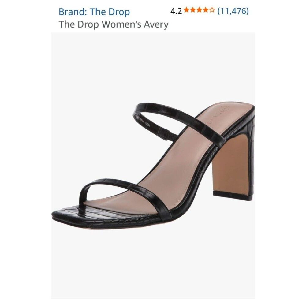 The Drop Women's Avery Strappy Heels Size 12 Black